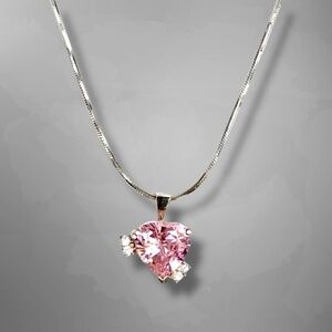 Necklace 925 sterling silver pink